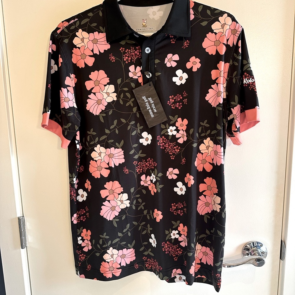 Men’s Floral Golf Polo (S)